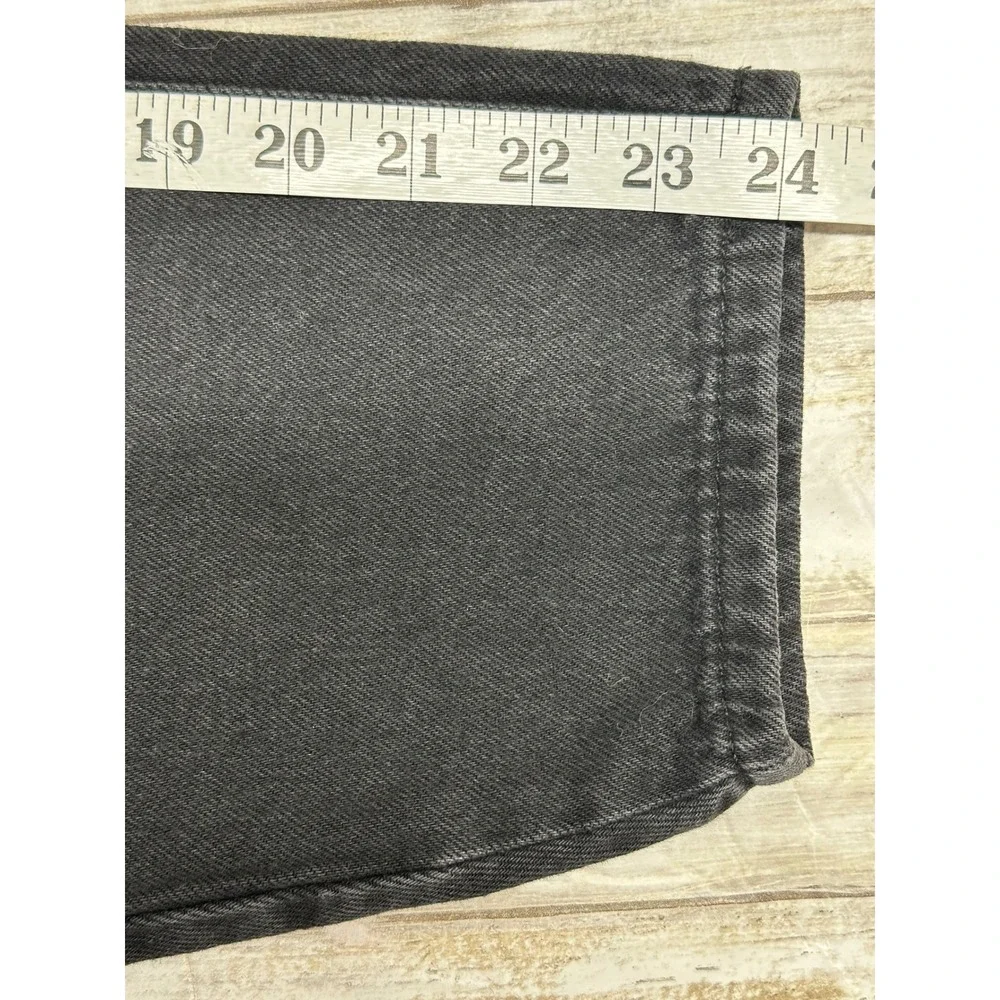 Zara Baggy Fit Paperbag Waist Carrot Leg Jeans Black Rigid Denim Womens 4 NEW - Picture 9 of 10